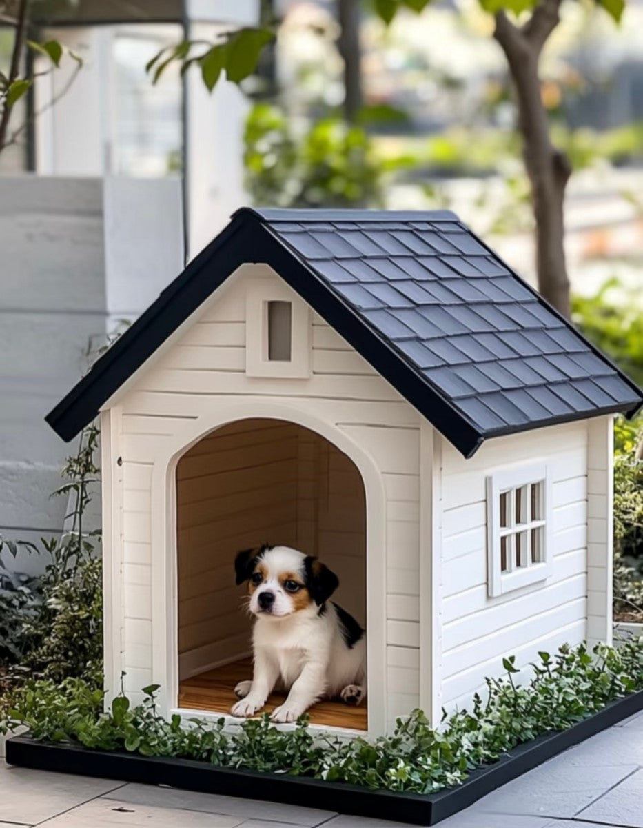 Outdoor Weatherproof Dog House – Durable Plastic Pet Shelter