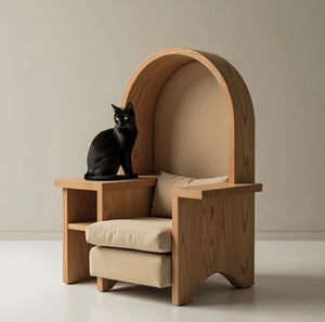 Modern Wooden Pet Sofa Chair – Luxury Cat & Dog Lounge Seat