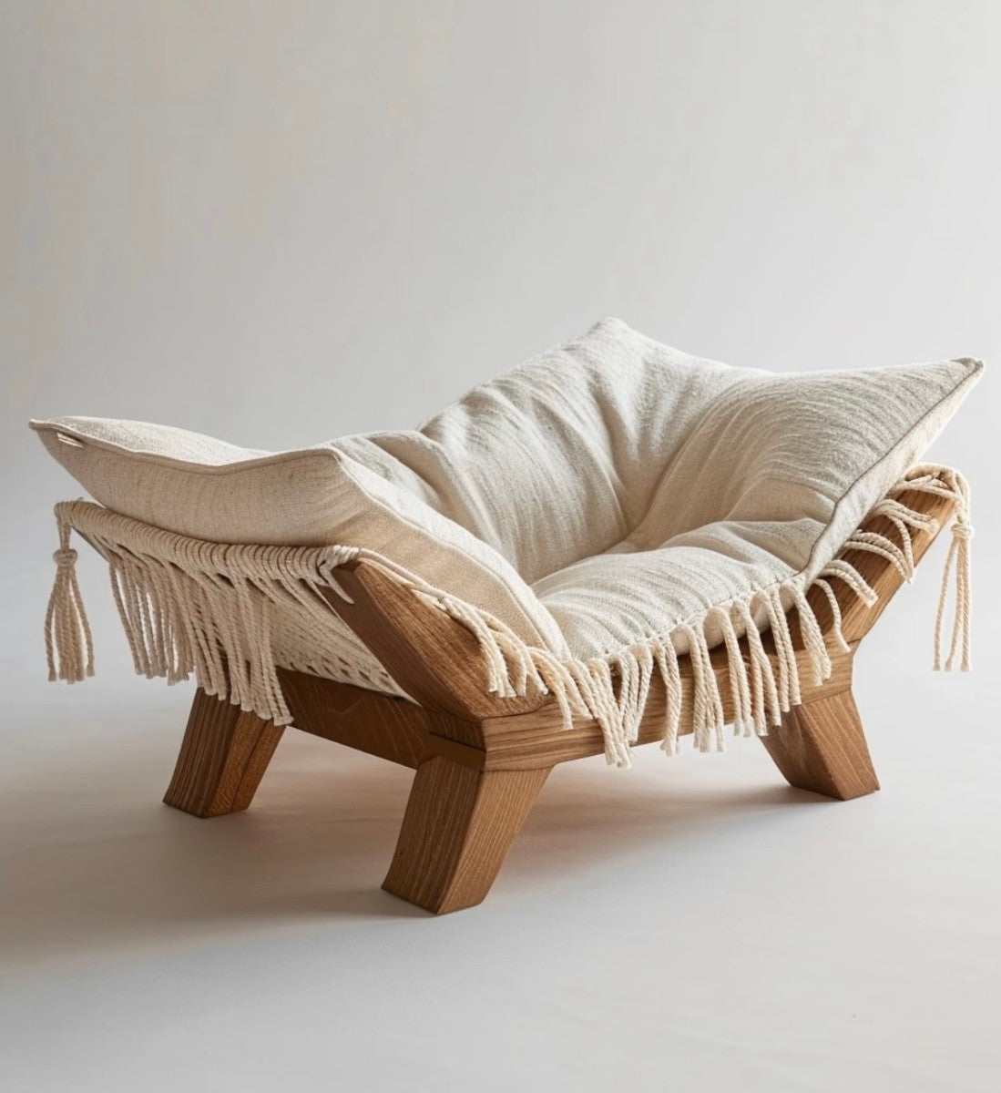 Boho Fringe Pet Bed – Soft and Stylish Bohemian Pet Lounger