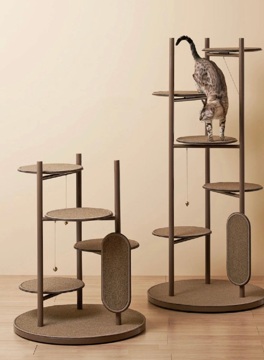 Minimalist Multi-Level Cat Climbing Tower – Modern Cat Activity Tree