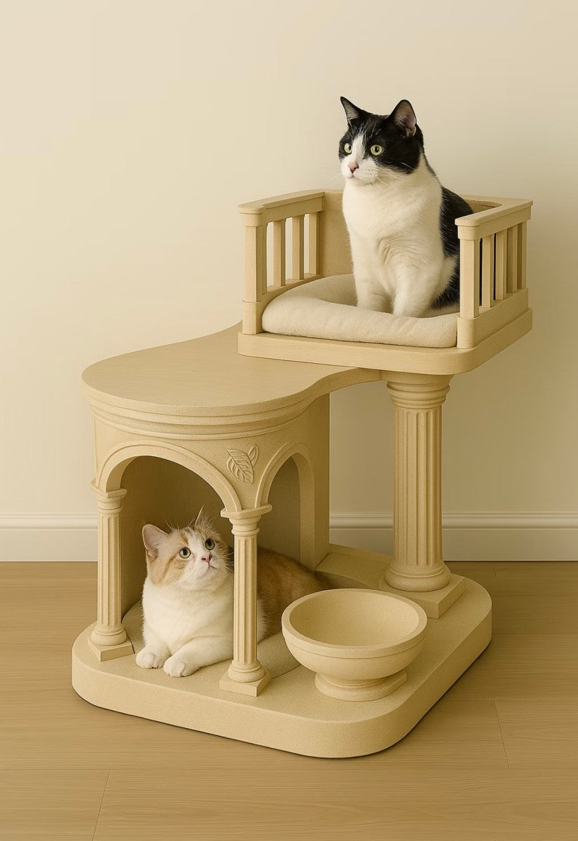 Classic Cat Sofa – Elevated Bed and Hideaway with Bowl