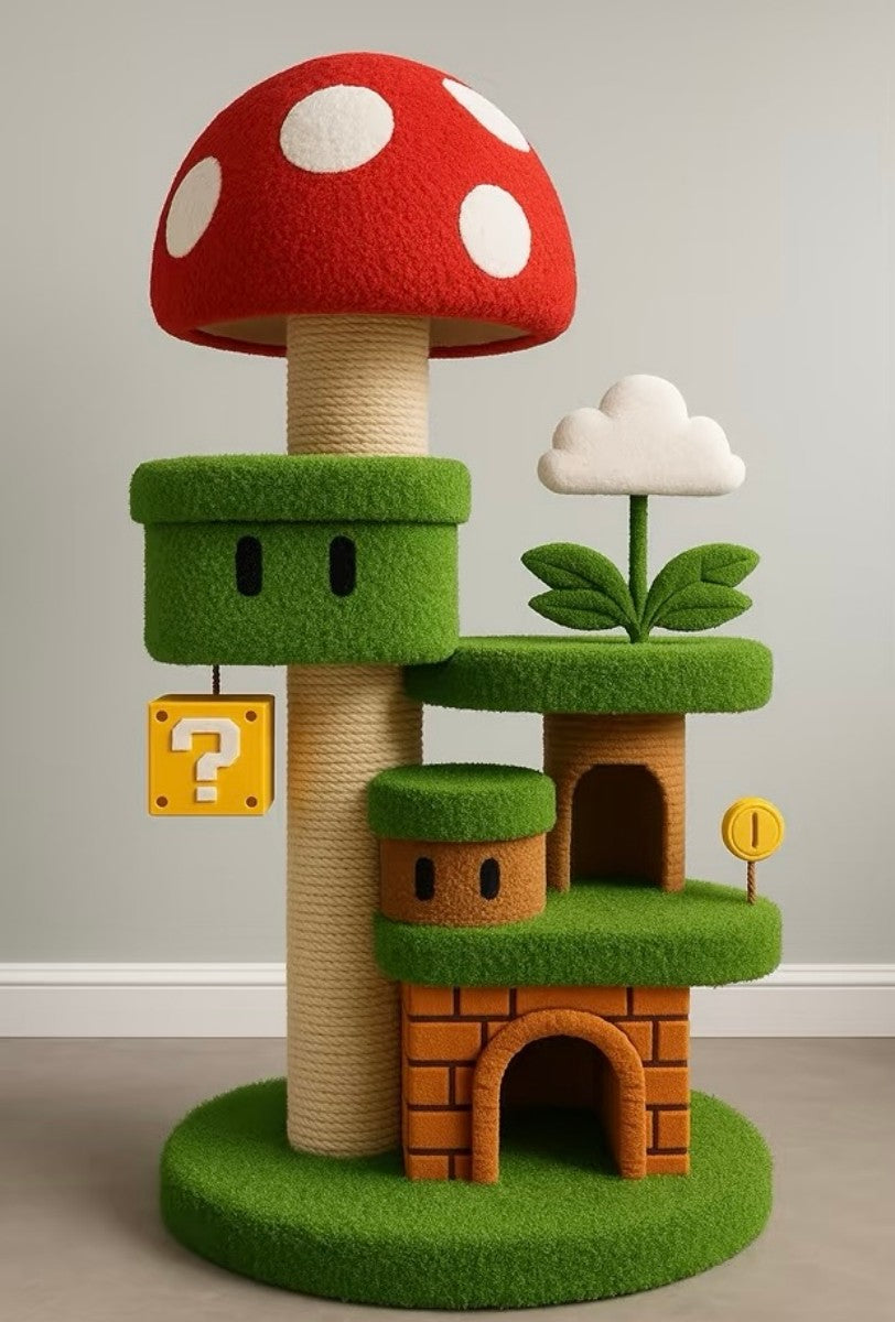 Super Mario Cat Tree Tower – Playful Multi-Level Cat Condo
