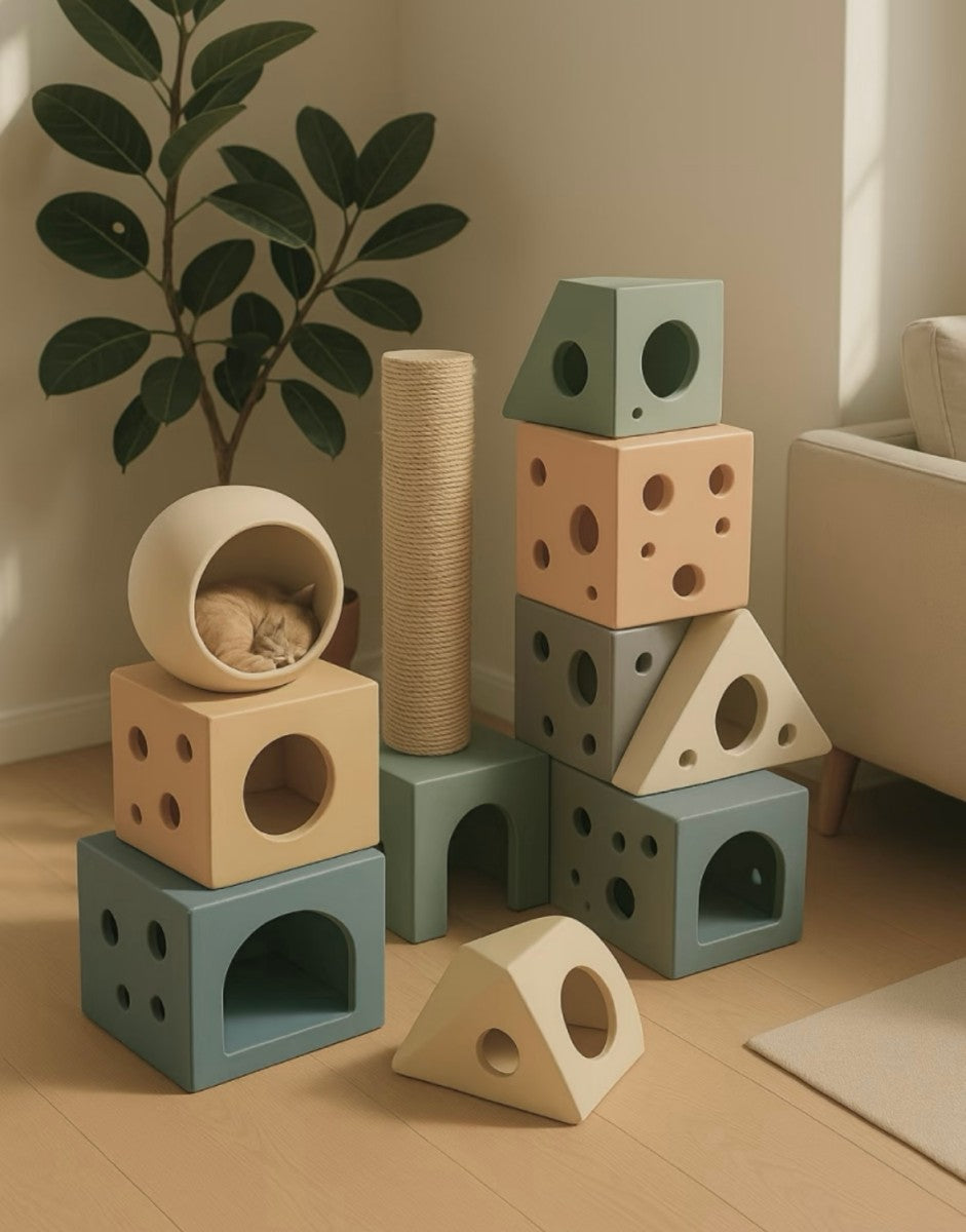 Modular Cat Condo – Customizable Cat House with Scratching Post