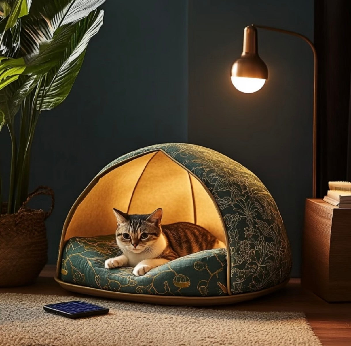 Illuminated Cozy Cat Tent Bed – Soft and Warm Enclosed Cat House