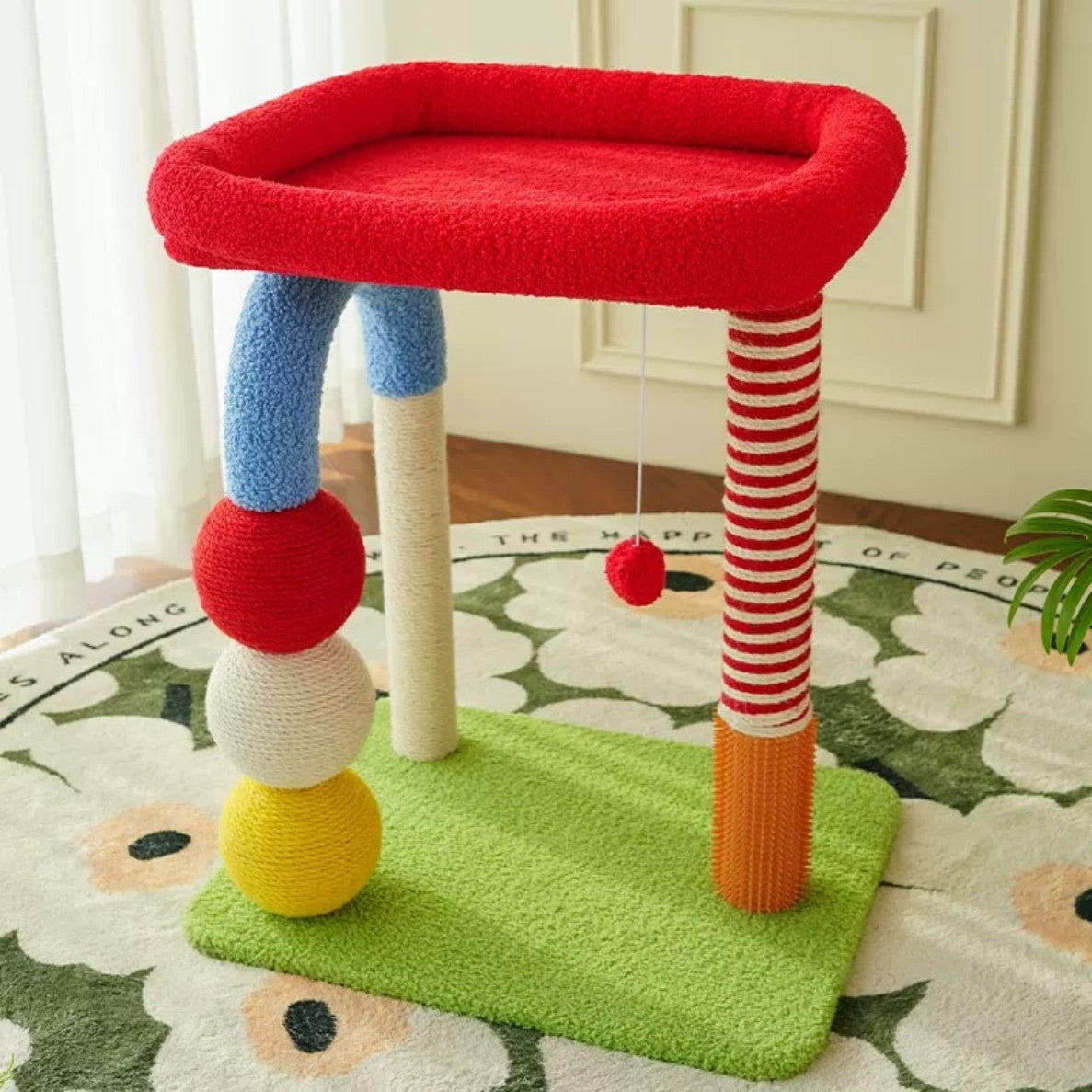 Colorful Cat Tree Scratching Post – Playful Climbing Tower for Cats