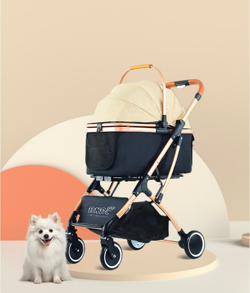 Luxury Convertible Pet Stroller – Lightweight 2-in-1 Carrier for Small Dogs