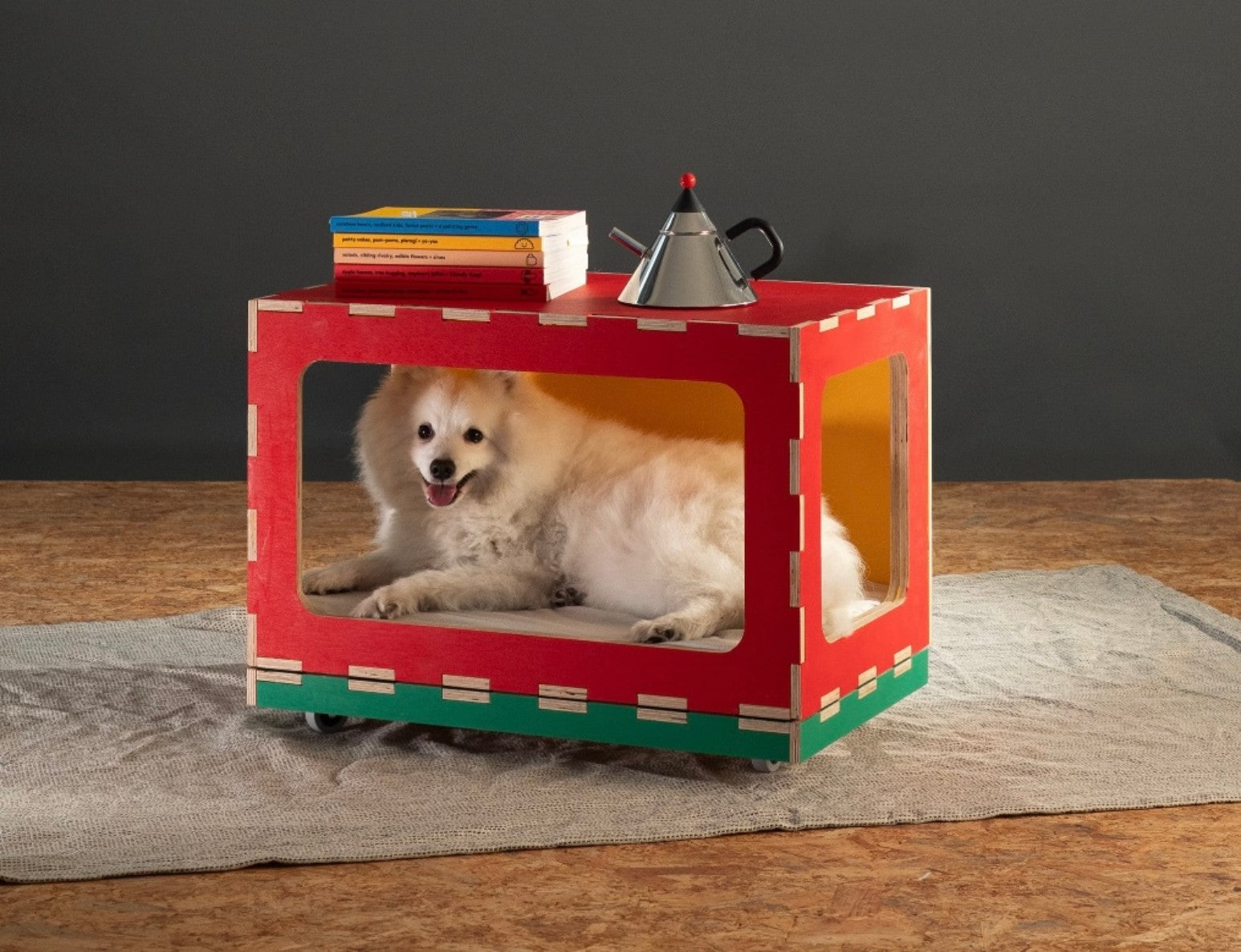 Colorful Rolling Pet House – Mobile Indoor Dog & Cat Shelter