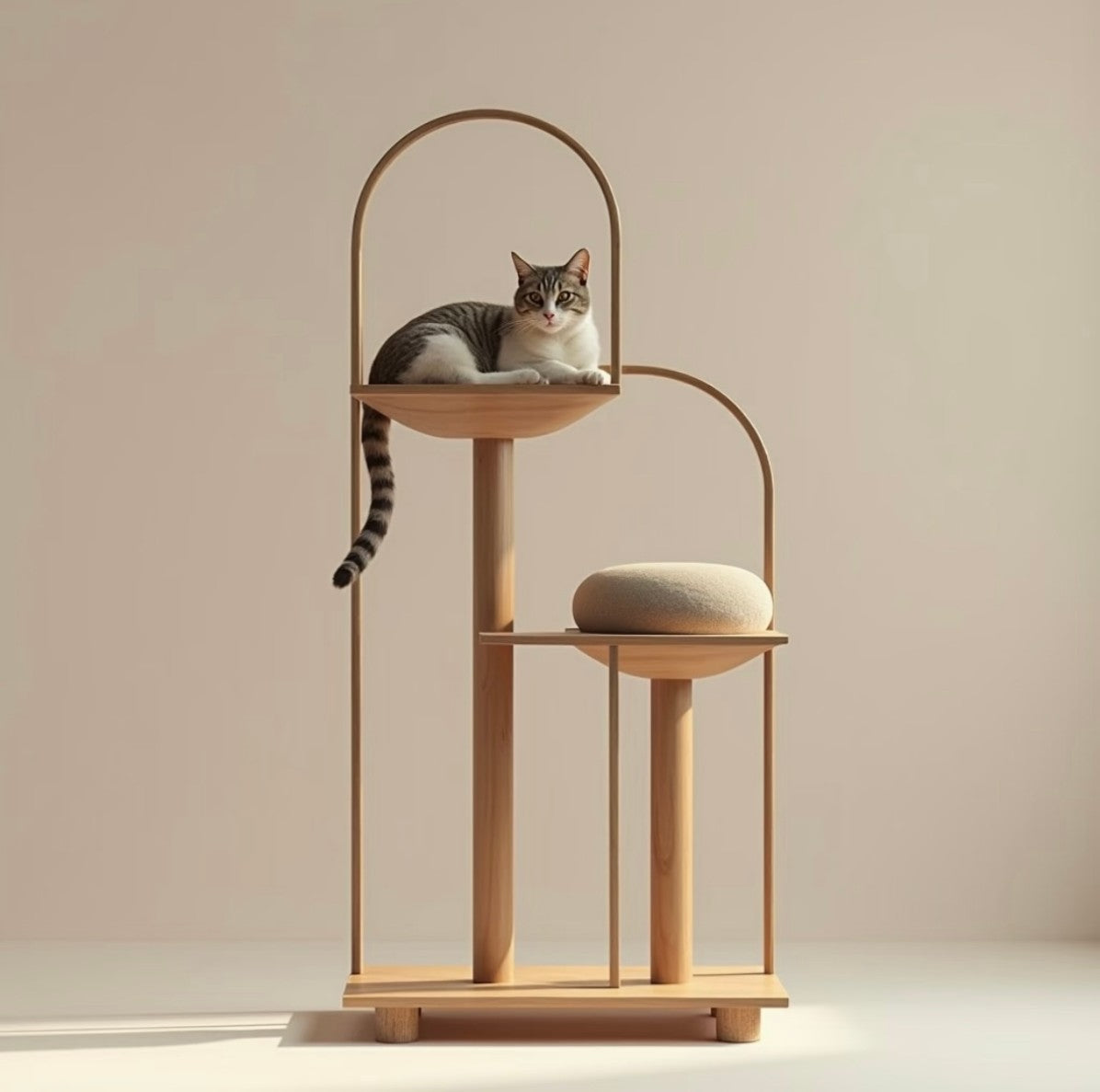 Minimalist Cat Tree Tower – Modern Multi-Level Cat Climbing Tower