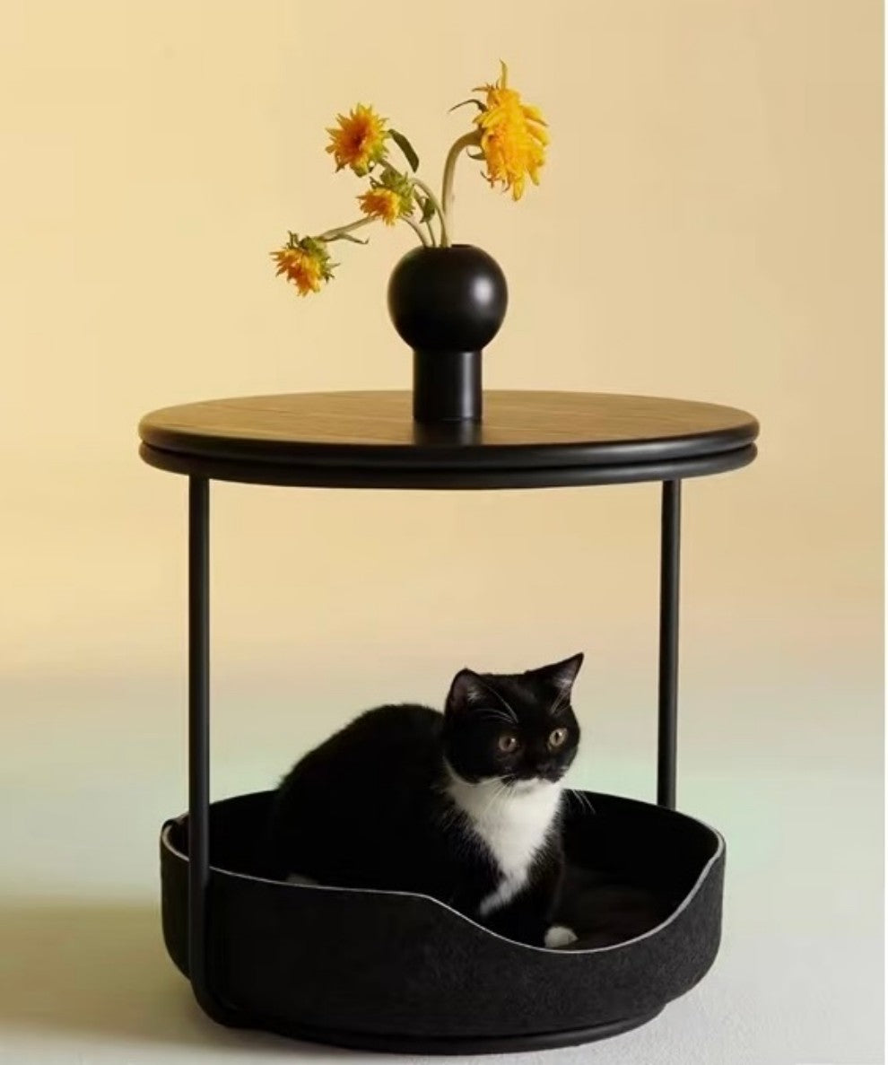 2-in-1 Side Table Cat Bed – Modern Pet Furniture for Cats and Homes